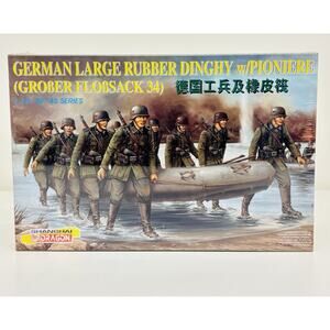 Dragon German Large Rubber Dinghy w/ Pioniere 1:35 Plastic Model Kit 6109 Sealed